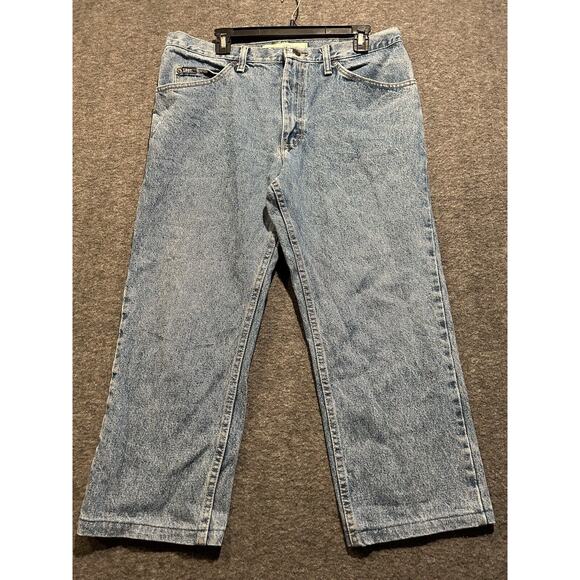 Lee Dungarees Jeans Mens 36x30 Straight Leg Medium Wash Cotton Denim Relaxed Fit - Picture 1 of 6